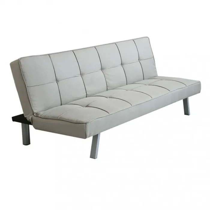 Divano Letto Aaron 178x80x71 cm in Tessuto Grigio chiaro