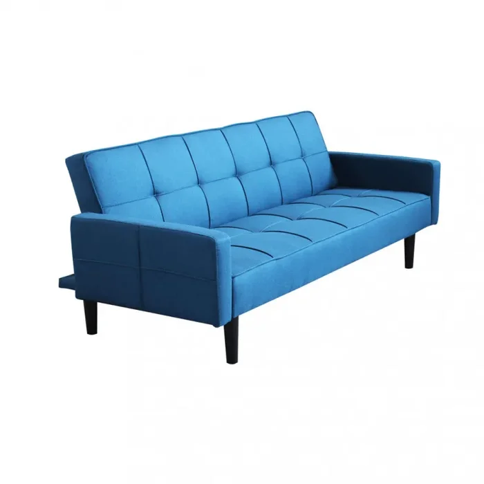 Divano Letto Anson 194x83x74 cm in Tessuto Blu melange