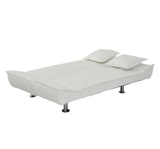 Divano Letto in Similpelle con 2 Cuscini Bianco 178x86x80 cm - immagine 3