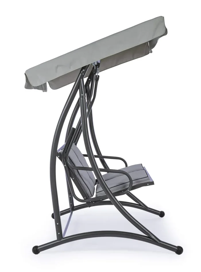 Dondolo 2 Posti da Giardino 145x120x185 cm in Acciaio Antracite - immagine 2