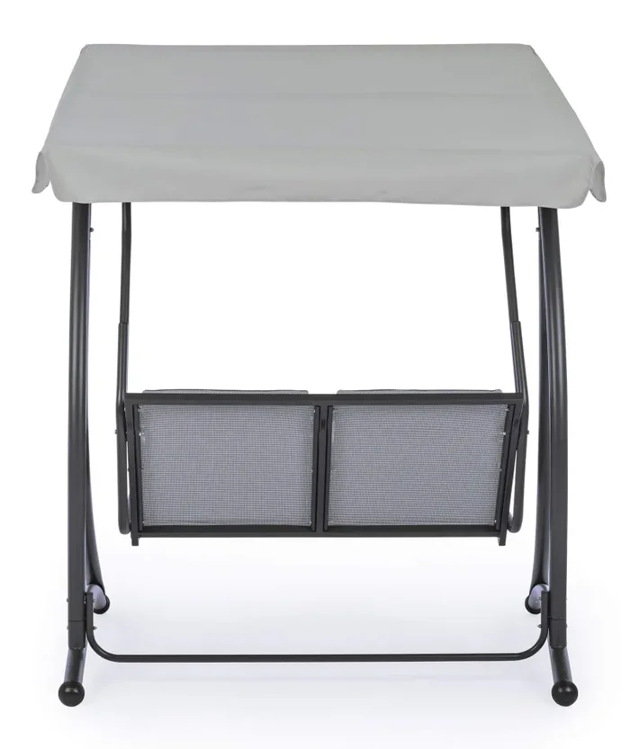 Dondolo 2 Posti da Giardino 145x120x185 cm in Acciaio Antracite - immagine 3