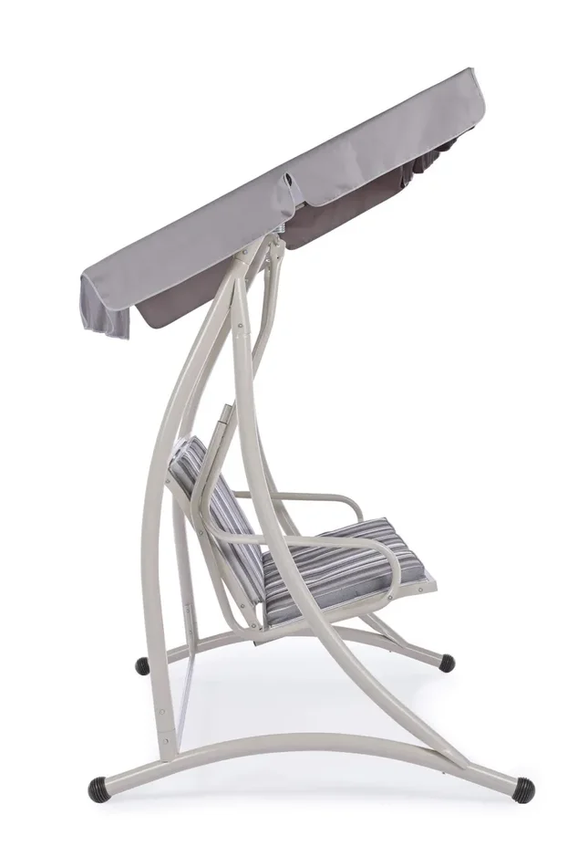 Dondolo 3 Posti da Giardino 190x120x185 cm in Acciaio Avorio - immagine 2