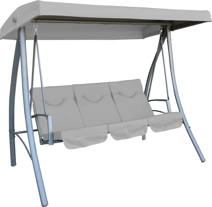 Dondolo 3 Posti da Giardino 198x125x178 cm in Acciaio e Poliestere Grigio Scuro