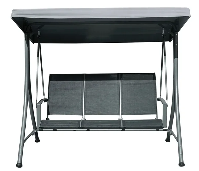 Dondolo da Giardino 200x175x125 cm in Ferro e Textilene Nero Sconti