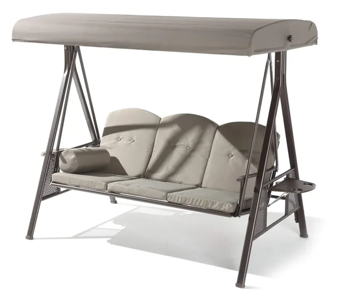 Dondolo da Giardino 3 Posti 200x126x180 cm in Acciaio Malta Vendita calda online
