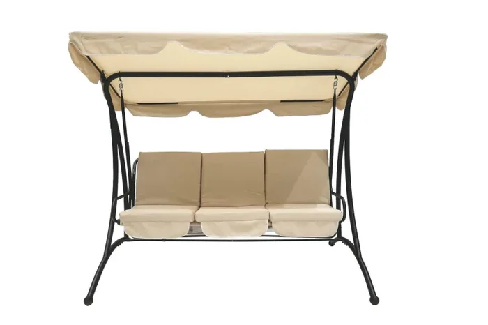 Dondolo da Giardino 3 Posti in Metallo Soriani Avorio - immagine 2