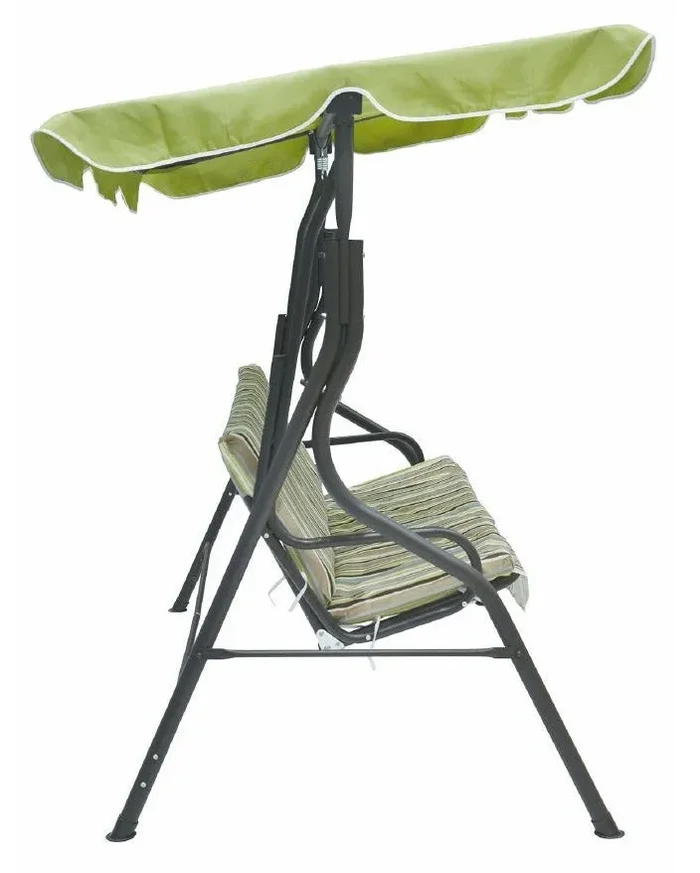 Dondolo da Giardino 3 Posti in Metallo Soriani Righe Fantasy - immagine 2