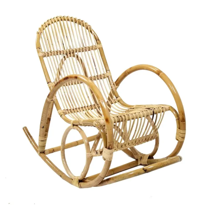 Dondolo da Giardino in Rattan 57x116H47/70/98cm Felipe Naturale