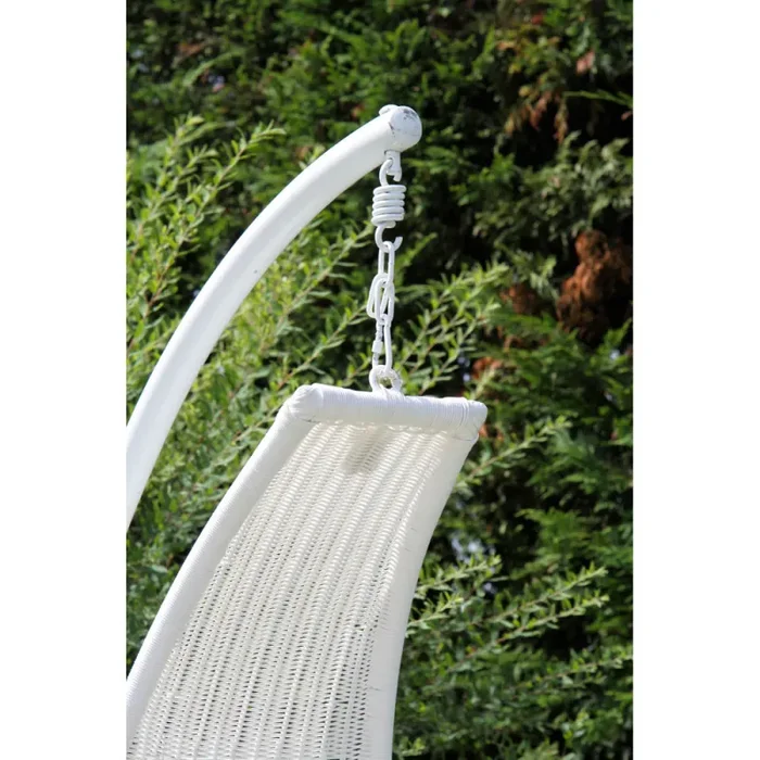 Dondolo da Giardino Pensile in Polyrattan 1 posto Pendent Bianco Sconti - immagine 3