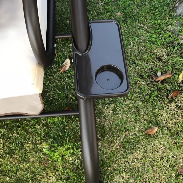 Dondolo Letto Jim con Cuscini 202x114x169 h cm in Acciaio Nero - immagine 3