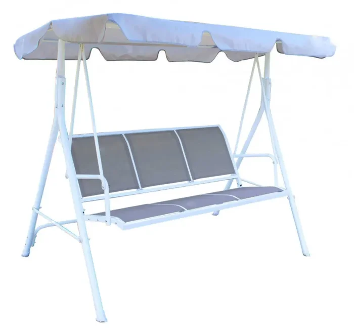 Dondolo Naxos 186x114x162 h cm in Textilene Bianco Vendita calda online