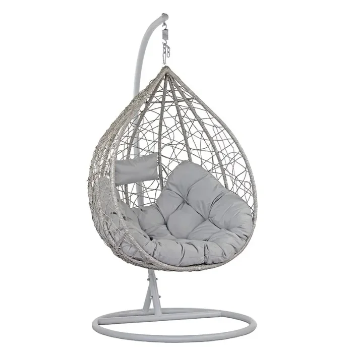 Dondolo Pensile da Giardino con cuscino Ø108×198 cm Amirantes grigio