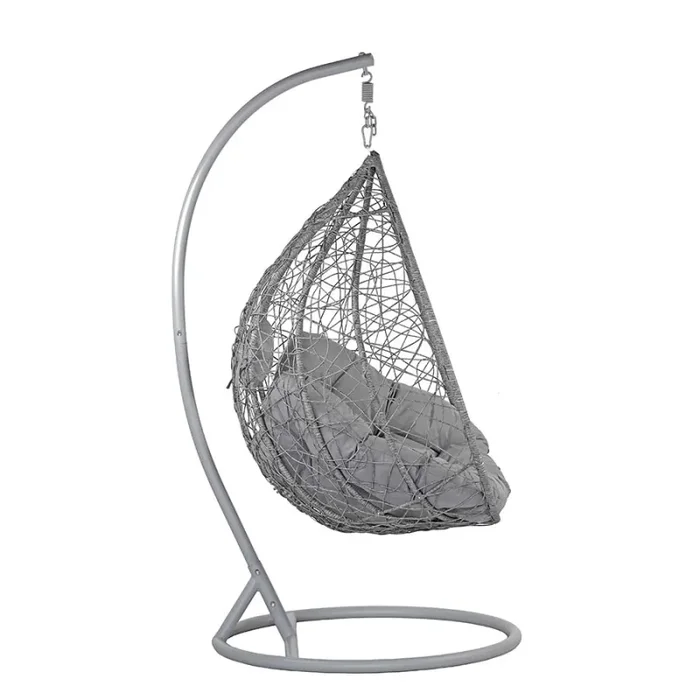 Dondolo Pensile da Giardino con cuscino Ø108×198 cm Amirantes grigio - immagine 3