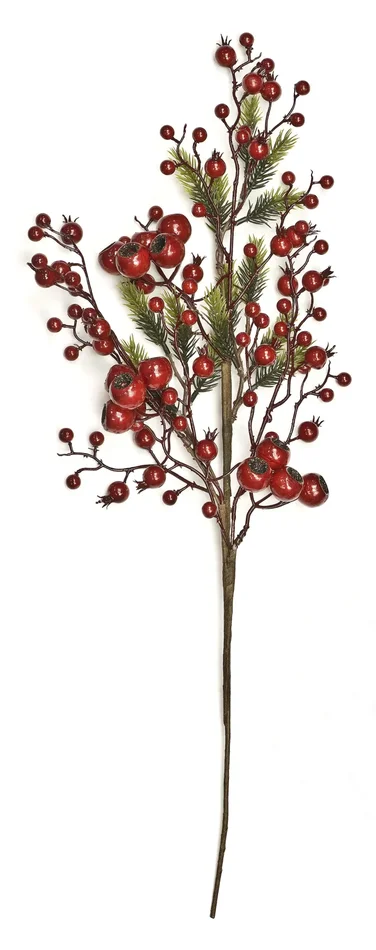 DUE ESSE DISTRIBUZIONI Ramo Natale Bacche H 64 Cm Rosse