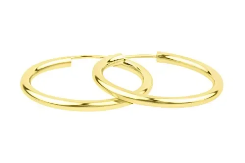 EDELWEISS Orecchini a Cerchio di 30 mm realizzati in oro giallo 585 750 333,… - immagine 2