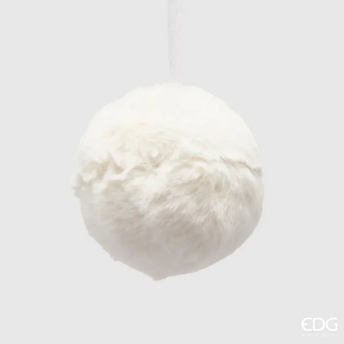 EDG Enzo De Gasperi Addobbo di Natale Palla Furry D 10 Cm White