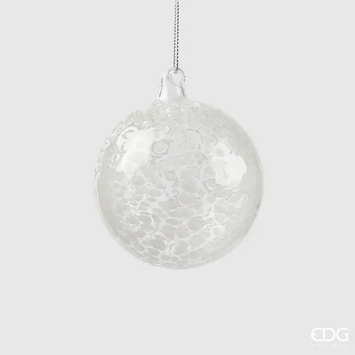 EDG Enzo De Gasperi Addobbo di Natale Palla Macula D 8 Cm White