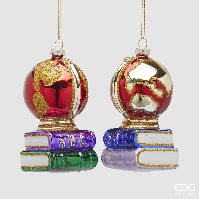 EDG Enzo De Gasperi Addobbo Natale Mappamondo H 12 Cm Multicolor 1 Pz