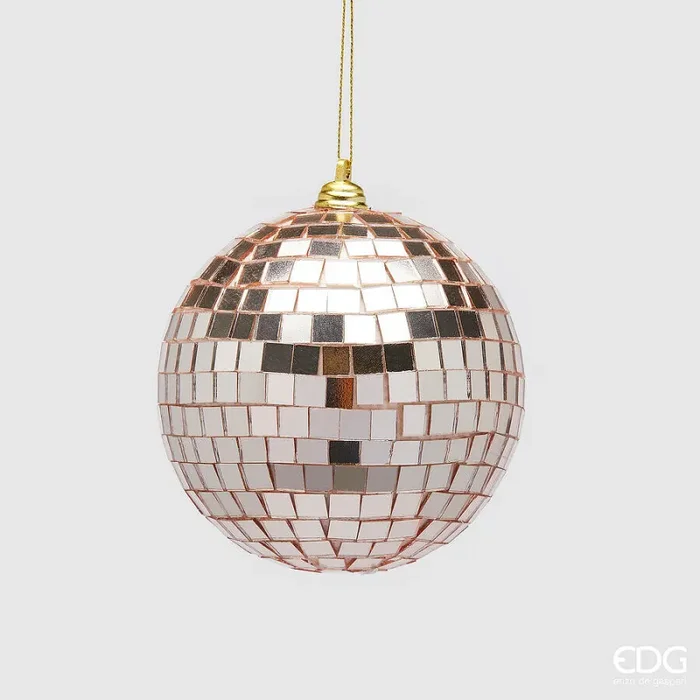 EDG Enzo De Gasperi Addobbo Natale Palla Specchio D 10 Cm Rose Gold 1 Pz