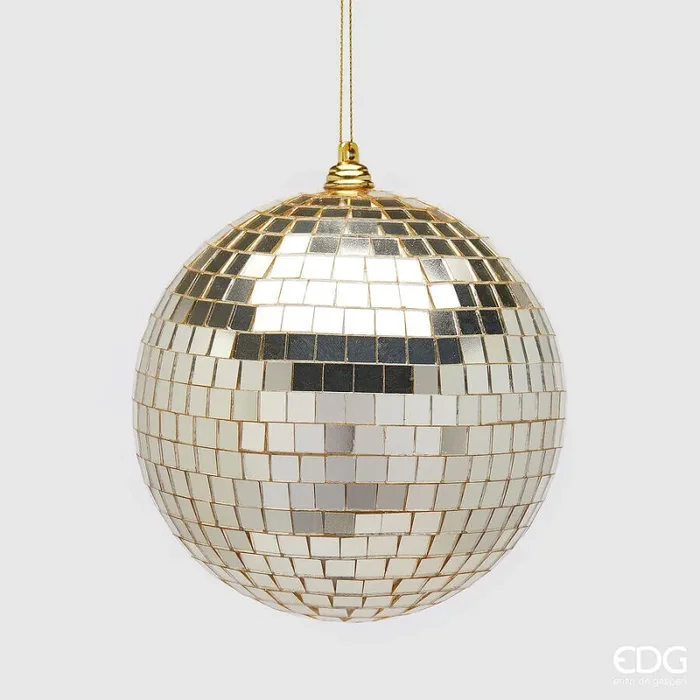 EDG Enzo De Gasperi Addobbo Natale Palla Specchio D 12 Cm Light Gold 1 Pz