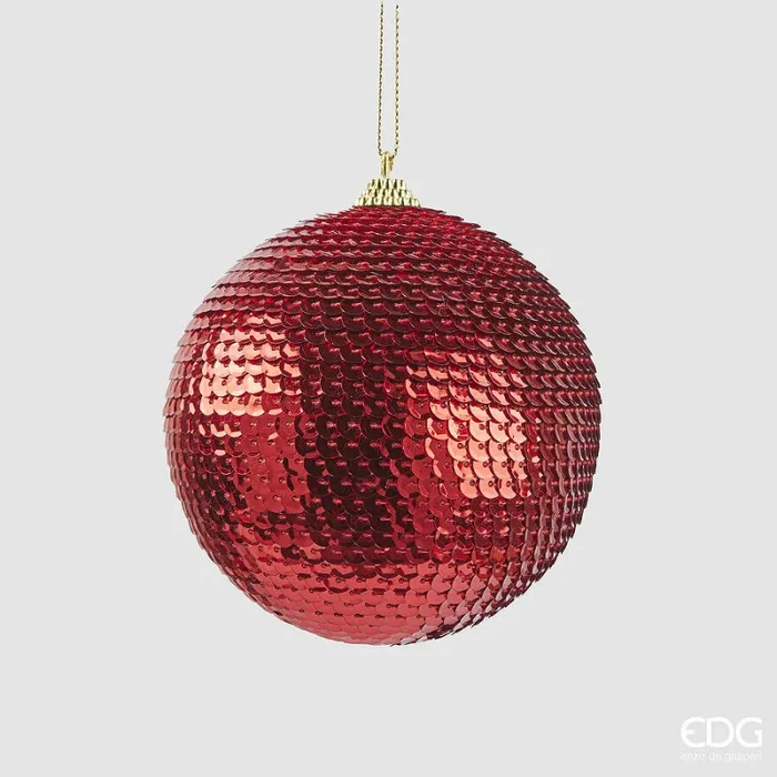 EDG Enzo De Gasperi Addobbo Natale Palla Squame D10 Cm Red
