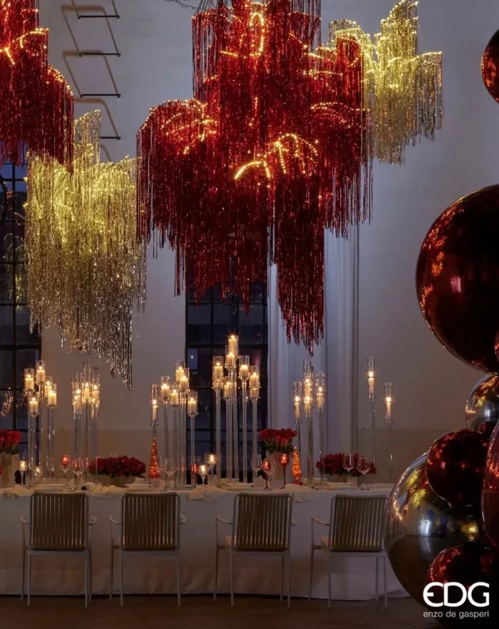 EDG Enzo De Gasperi Albero di Natale Led Frange 600 Microled H 150 Cm D 90 Cm Natural Saldi - immagine 3