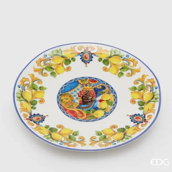 EDG Enzo De Gasperi Caltagirone Piatto Piano H 2,5 Cm D 29 Cm