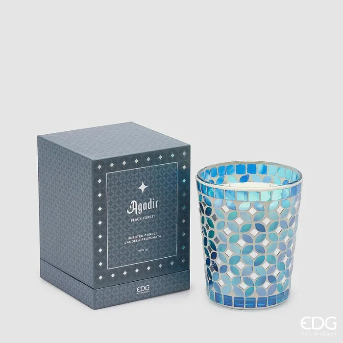 EDG Enzo De Gasperi Candela Agadir con Profumo 900 Gr H 16 Cm D 13 Cm Foresta Nera