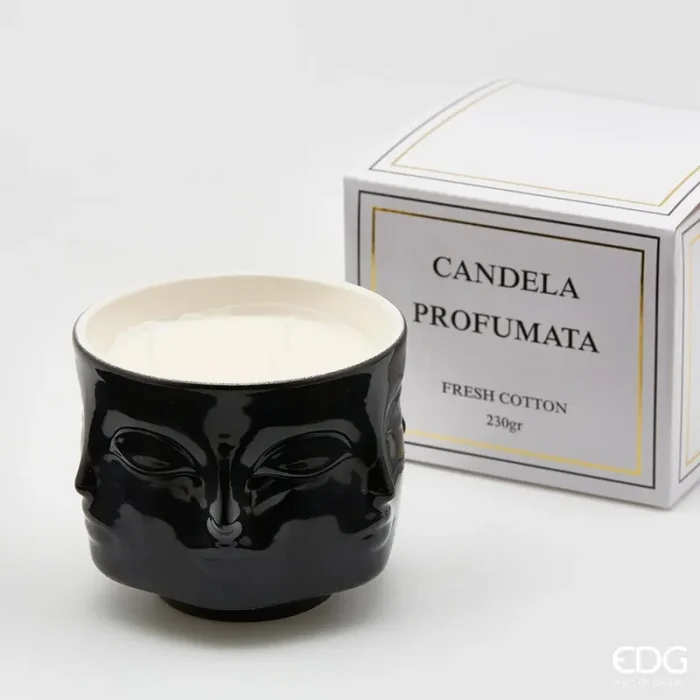 EDG Enzo De Gasperi Candela C/Vaso Facce H9 D11 B9 Cotton Nera Online