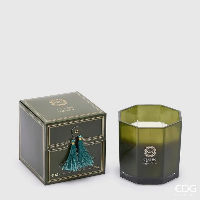 EDG Enzo De Gasperi Candela Classic con Profumo H 13 Cm D 13 Cm Green Utopia