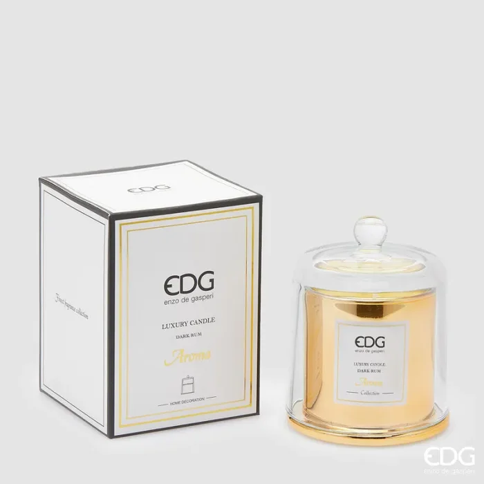 EDG Enzo De Gasperi Candela con Cupola e Scatola Regalo H 12 Cm D 9 Cm Dark Rum