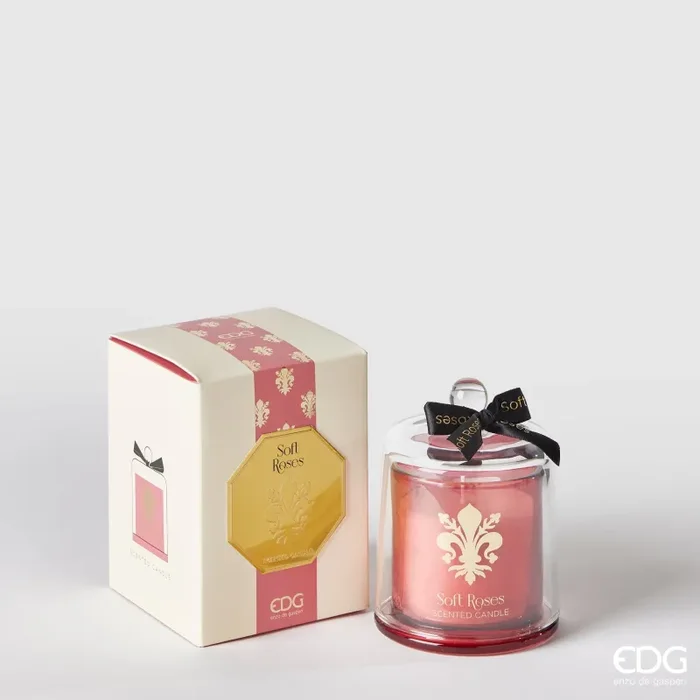 EDG Enzo De Gasperi Candela Con Cupola Goldlily H13 cm Soft Roses
