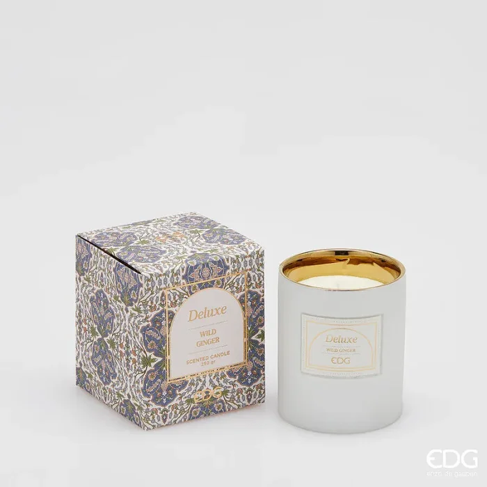 EDG Enzo De Gasperi Candela Deluxe con Profumo H 9,5 Cm D 8 Cm Wild Ginger Scatola Regalo