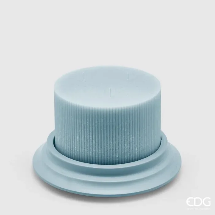 EDG Enzo De Gasperi Candela Dorica con Piatto H 10 Cm D 15 Cm Celeste