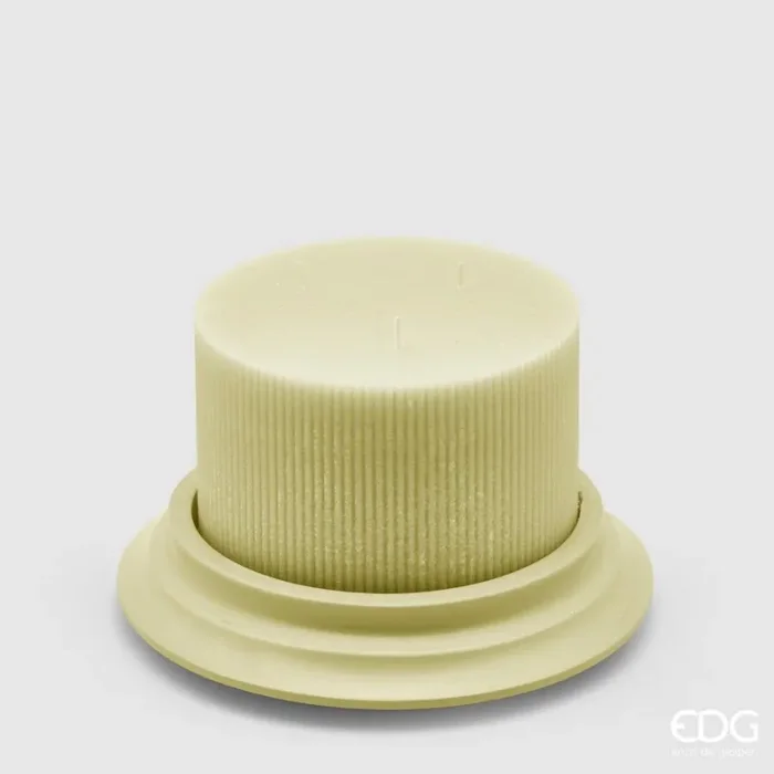 EDG Enzo De Gasperi Candela Dorica con Piatto H 10 Cm D 15 Cm Giallo Chiaro Vendita online