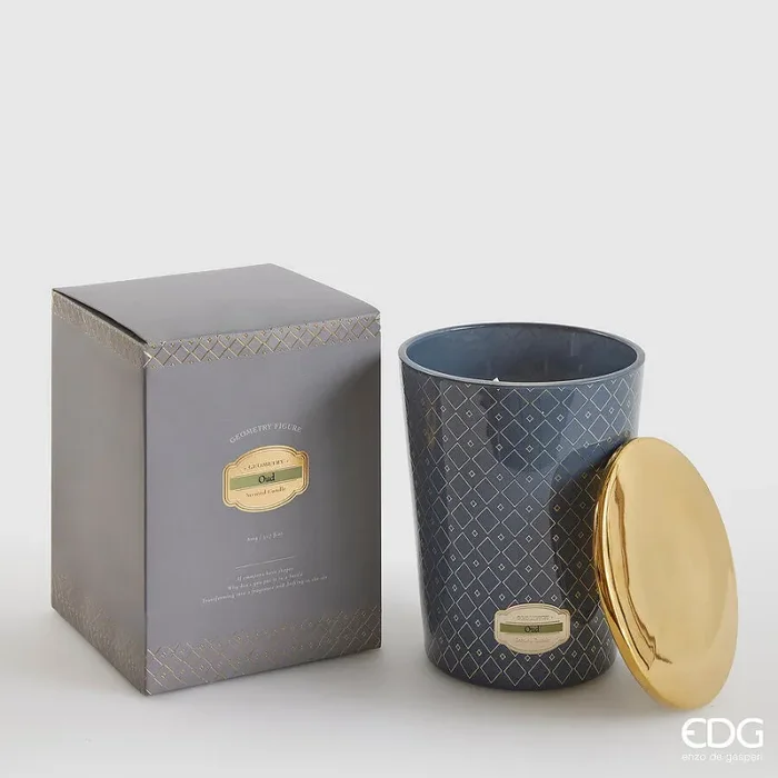 EDG Enzo De Gasperi Candela Enigma con Profumo H 16 Cm 810 Gr Oud Scatola Regalo
