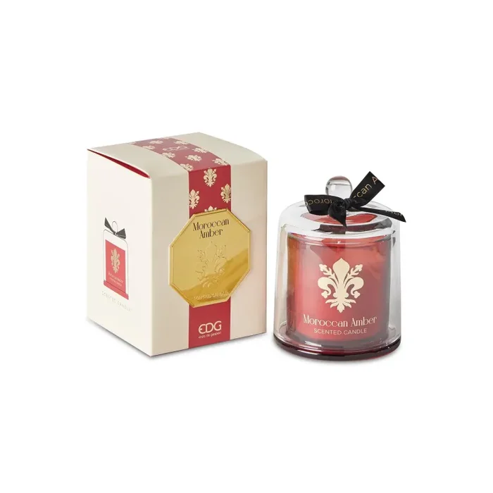 EDG Enzo De Gasperi Candela GoldLily con Cupola H 13 Cm Moroccan Amber