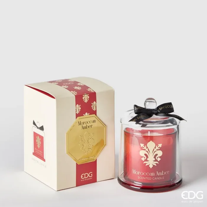 EDG Enzo De Gasperi Candela Goldlily con Cupola H 15 Cm Maroccan Amber
