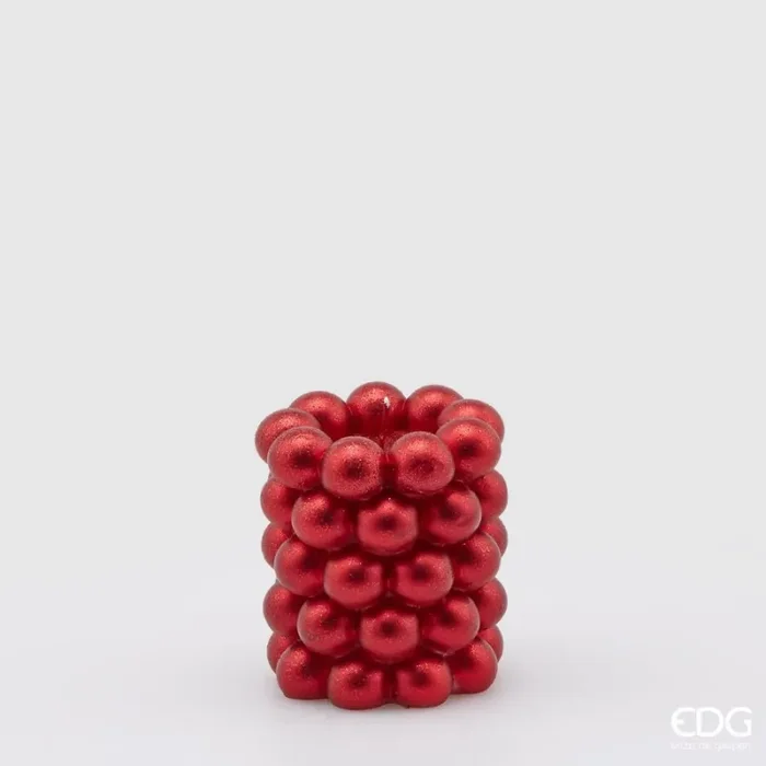 EDG Enzo De Gasperi Candela Moccolo Sfere H 9,5 Cm D 8 Cm Rosso Fornitura