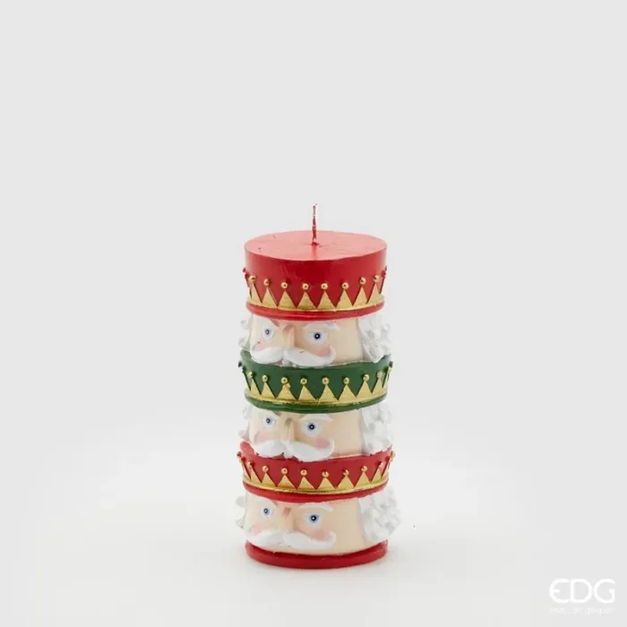 EDG Enzo De Gasperi Candela Natale Soldatino 3 Strati H 17 Cm D 9 Cm Rosso
