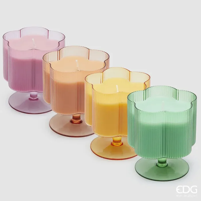 EDG Enzo De Gasperi Candela Primula Calice con Profumo H 11 Cm D 9 Cm 4 Ass. Mixed Fragrances 1 Pz