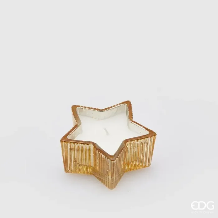 EDG Enzo De Gasperi Candela Stella H 4 Cm D 8,5 Cm Amber Scatola Regalo Sconti
