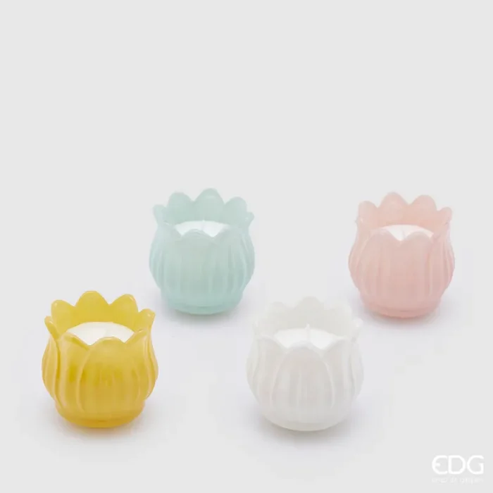 EDG Enzo De Gasperi Candela Tulipano Con Profumo H 7 Cm D 6,5 Cm 4 Pz Assortiti Vendita calda online