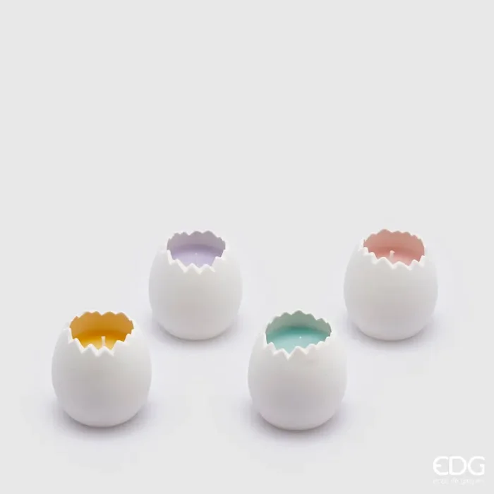 EDG Enzo De Gasperi Candela Uovo Con Profumo 4 Ass. H.6 D.6 C4 Cottone