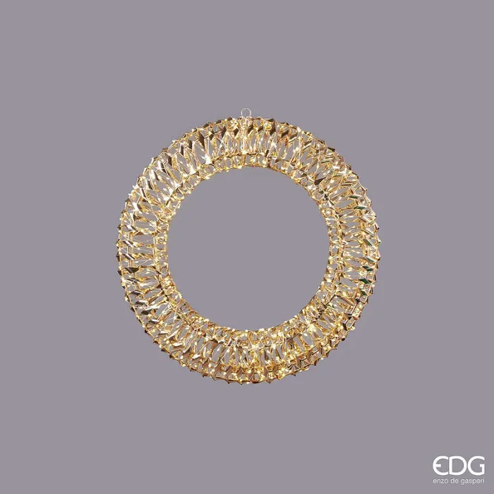 EDG Enzo De Gasperi Corona Natale Led Stripes 600 MicroLed D 50 Cm Ip 44 Gold