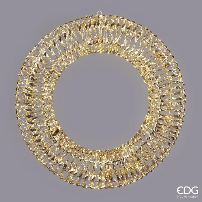 EDG Enzo De Gasperi Corona Natale Led Stripes 960 MicroLed D 70 Cm Ip 44 Gold