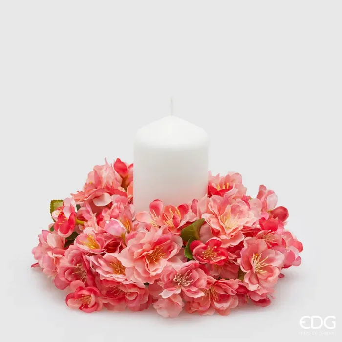 EDG Enzo De Gasperi Corona Sakura Fiori di Ciliegio Artificiale D 25 Cm Pink Vendita calda