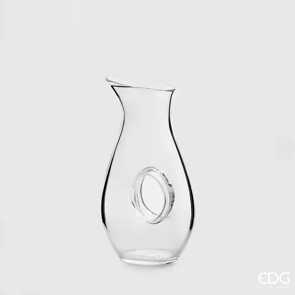 EDG Enzo De Gasperi Decanter Bombato con Foro H 30 x 17 x 11 cap. 1Lt Trasparente