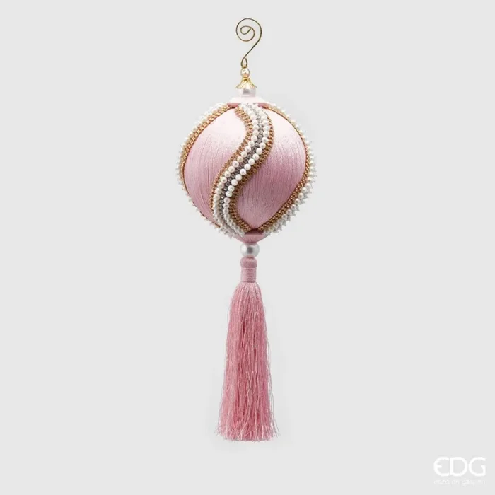 EDG Enzo De Gasperi Decorazione di Natale Nappa Perle H 36 Cm D 12 Cm Pink
