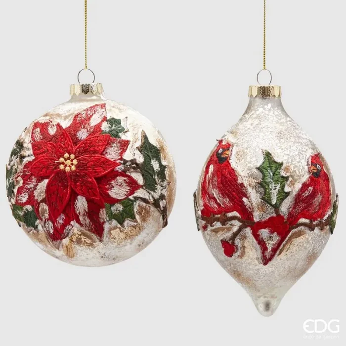 EDG Enzo De Gasperi Decorazione di Natale Palla Fuso Winter Vetro D 12 Cm Ass. Multicolor 1 Pz